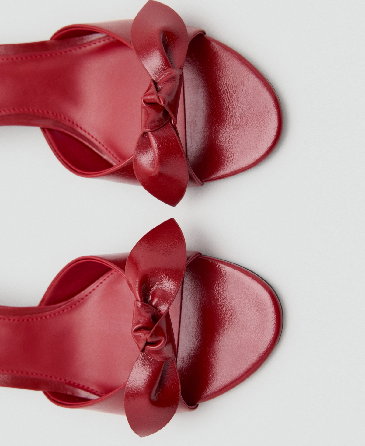 Mango Bow Strap Sandal In Red