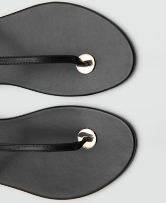 Women's Metallic Detail Leather Sandals