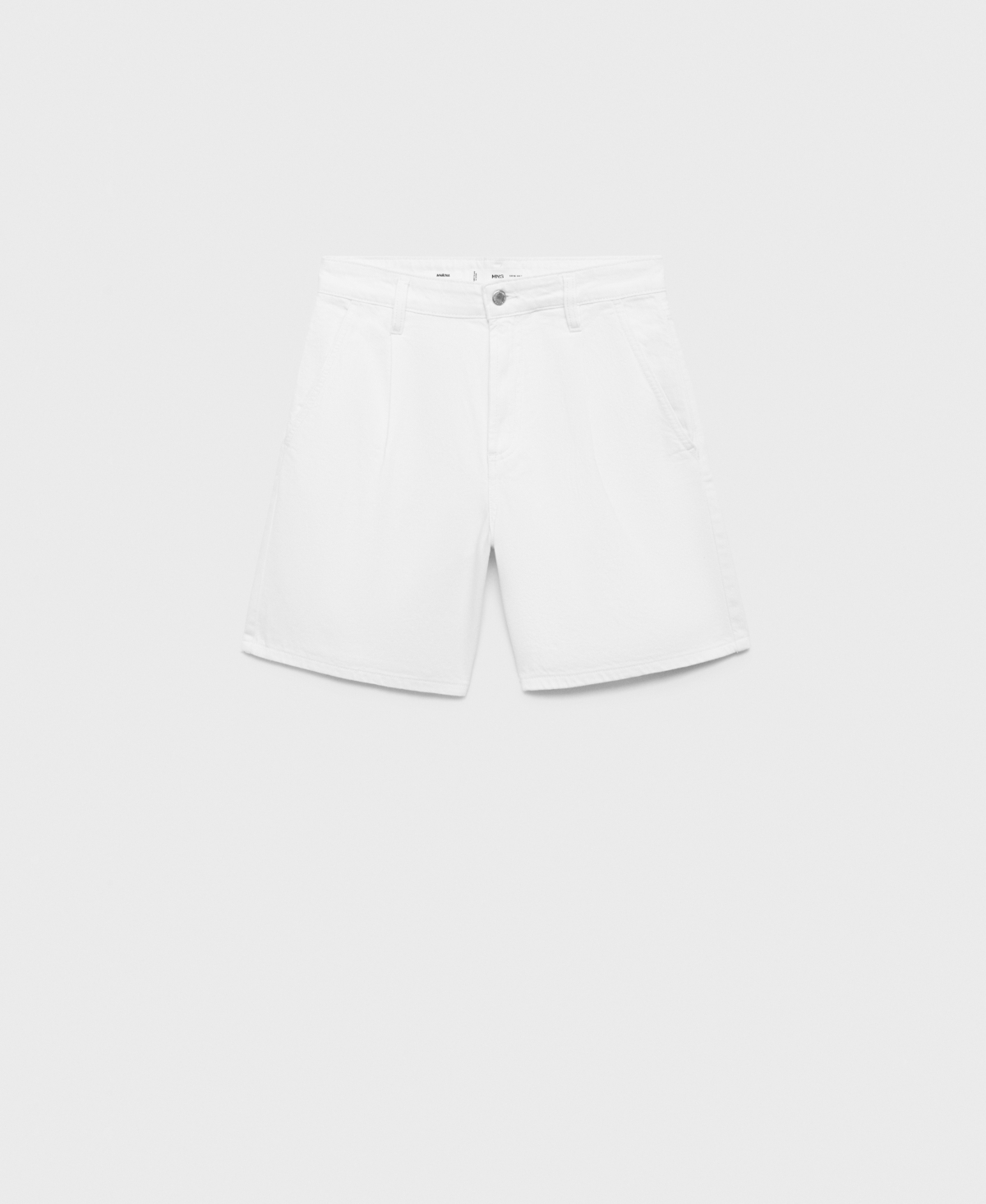 Women's Mid-Rise Pleated Denim Bermuda Shorts - Off White