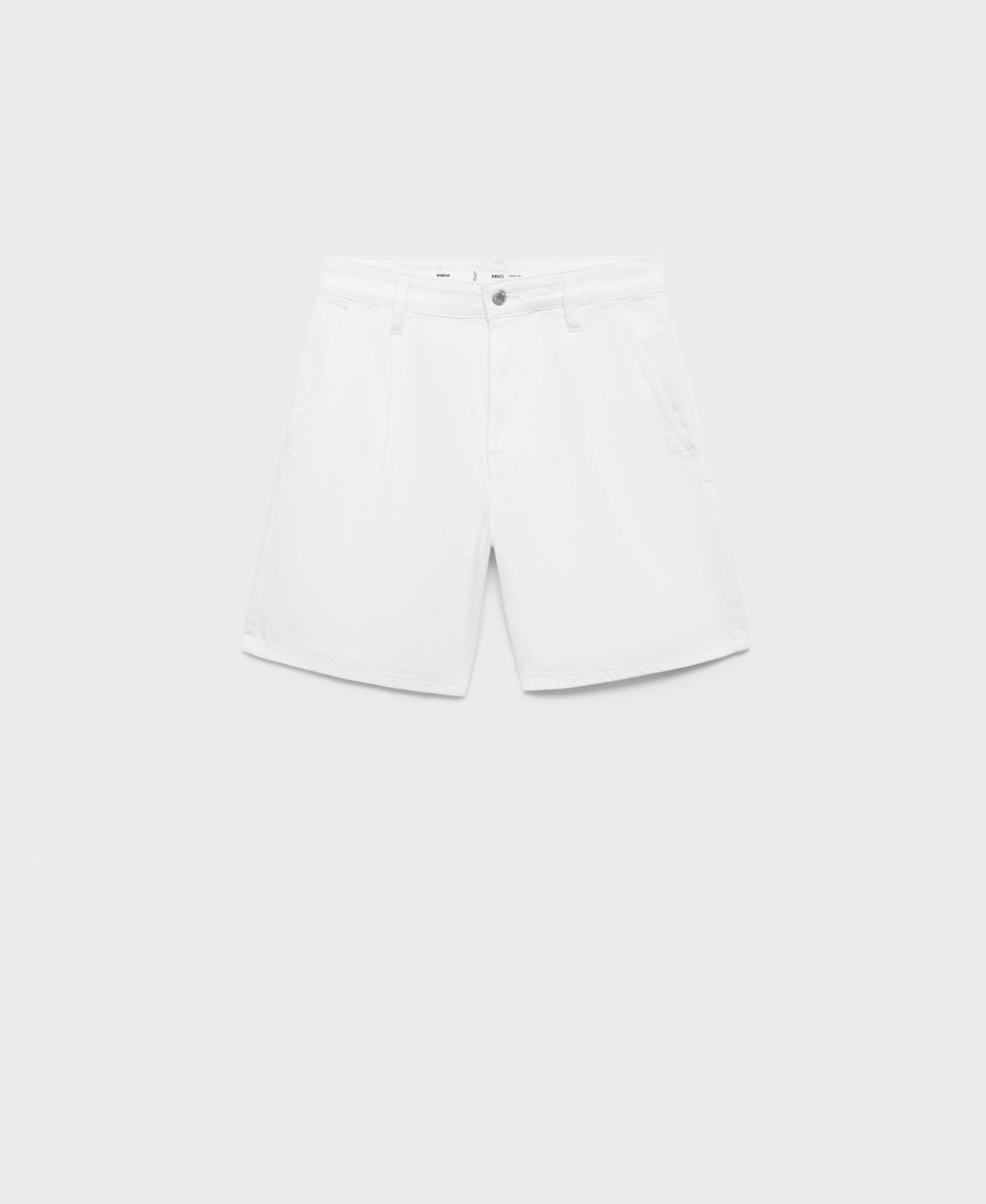 Women's Mid-Rise Pleated Denim Bermuda Shorts