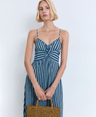 Women's Striped Gathered Dress