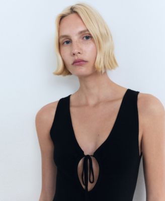 Women's Bow Neckline Knitted Dress