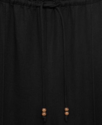 Women's Linen-Blend Elastic Waist Pants