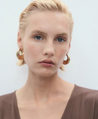 Women's Gathered Neckline V-Neck Dress