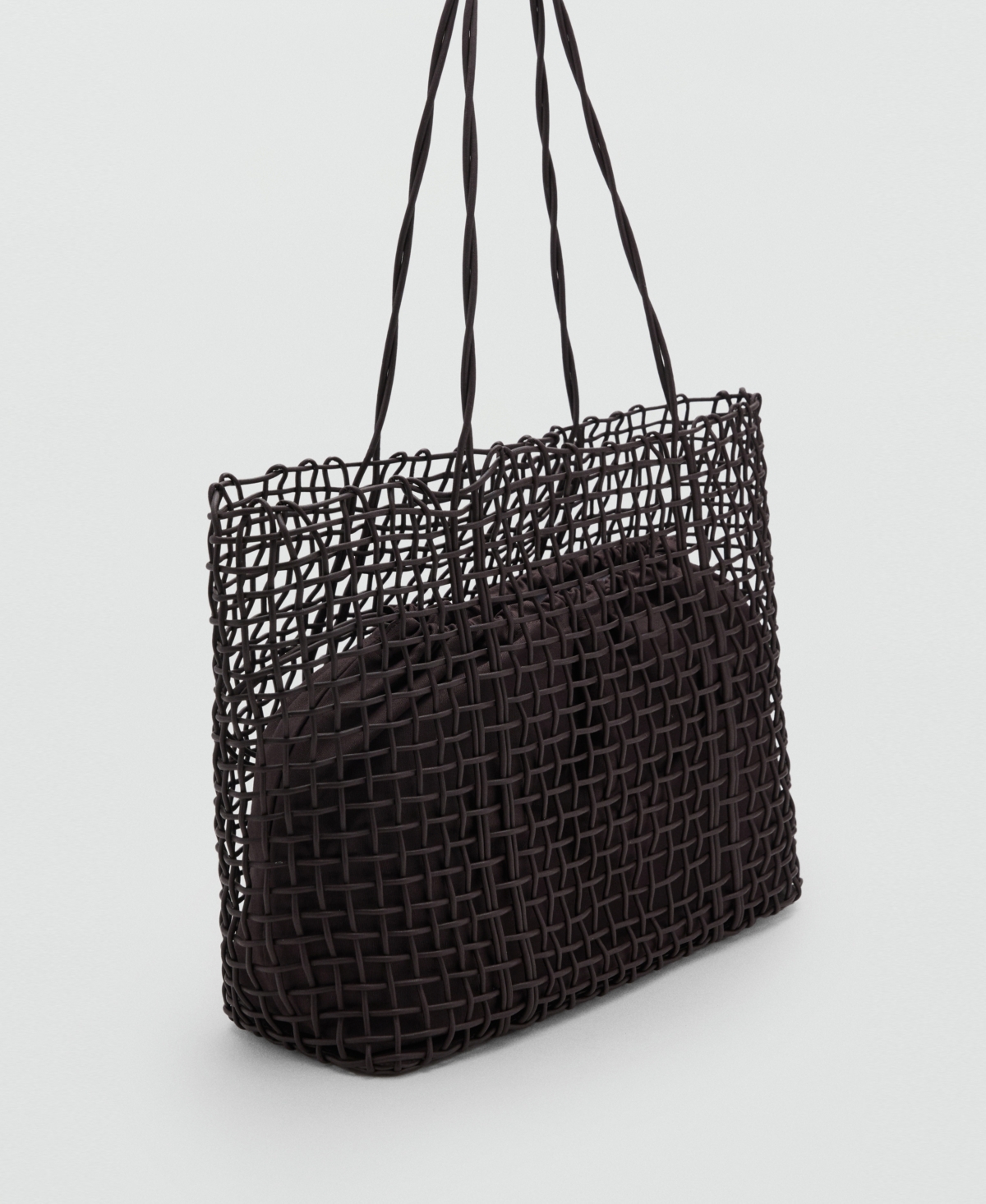 Women's Braided Shopper Bag - Chocolate