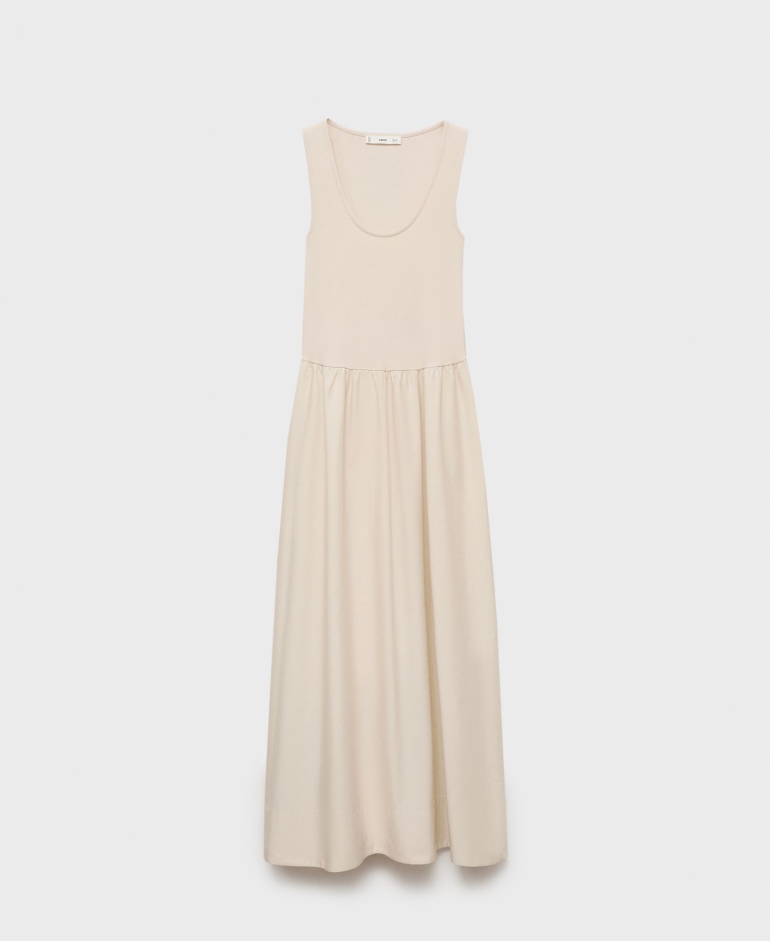 Women's Combined Fabric Flared Dress