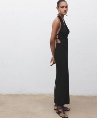 Women's Draped Open-Back Dress