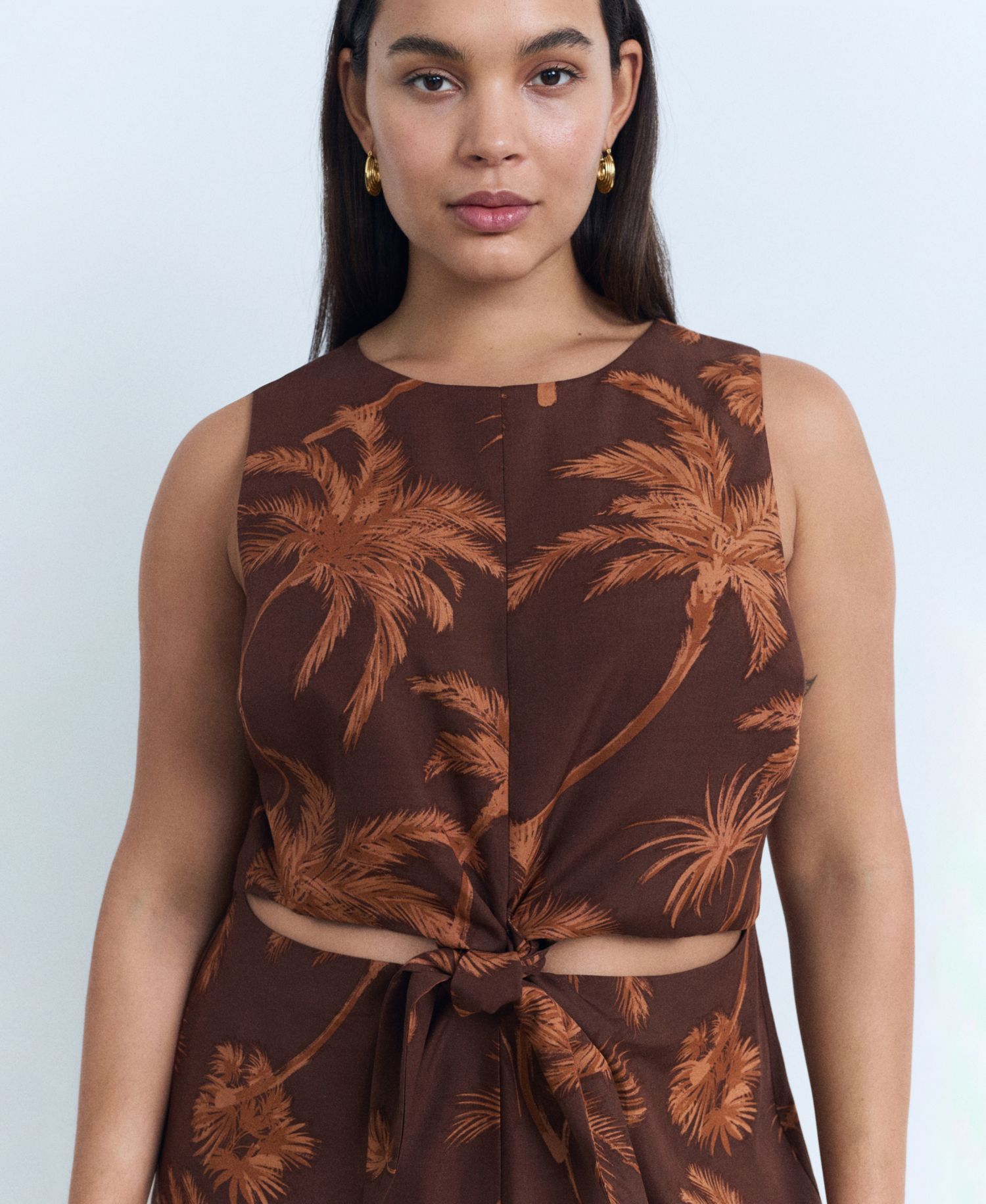 Women's Cut Out Knot Detail Lyocell Jumpsuit