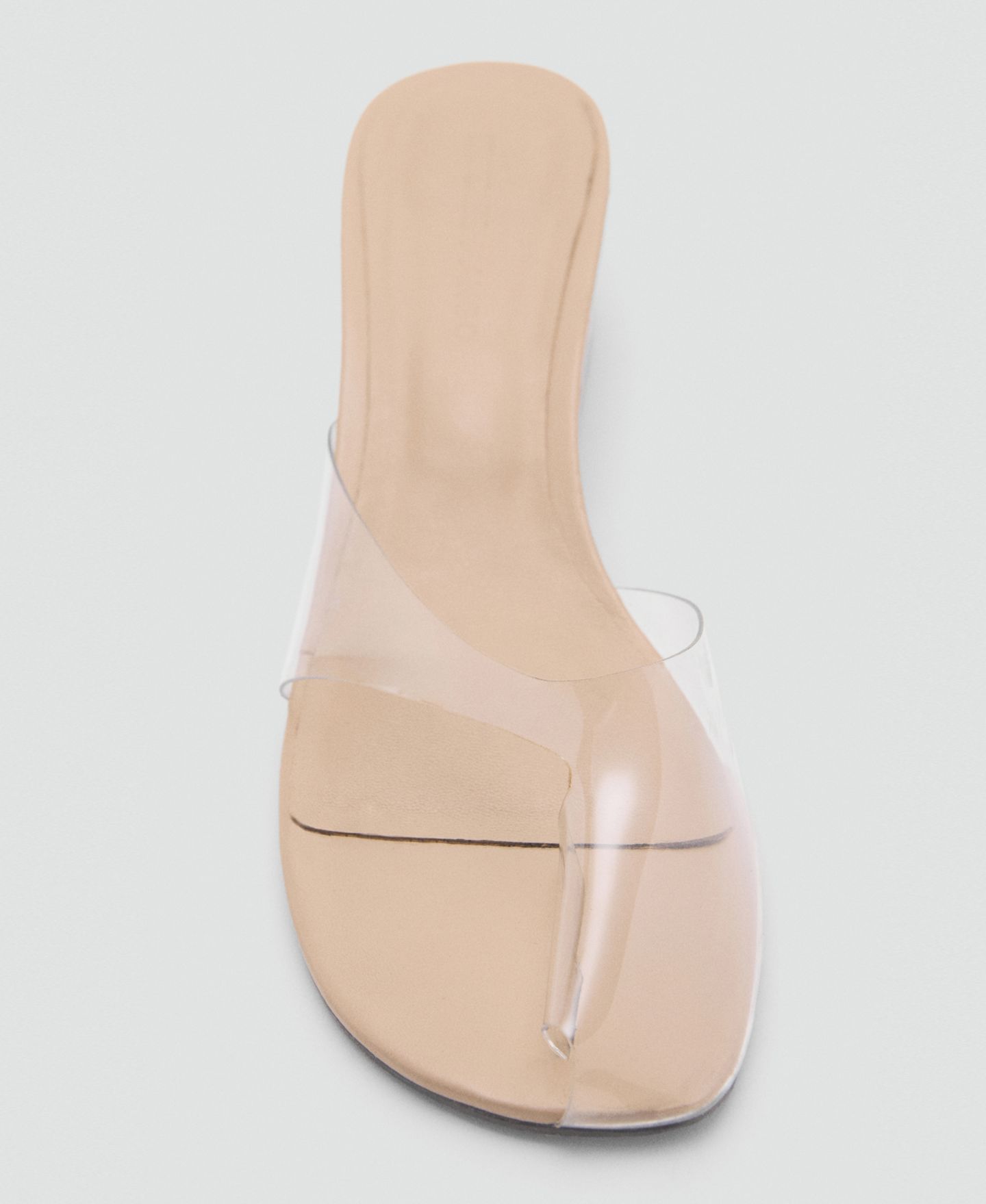 Женские сандалии MANGO Transparent Vinyl Wedge, цвет: Телесный — фото 3