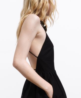 Women's Crossed Back Halter Dress