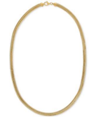 Men's Diamond-Cut Wide Snake Chain Necklace in 14k Gold Over Sterling Silver, 22"