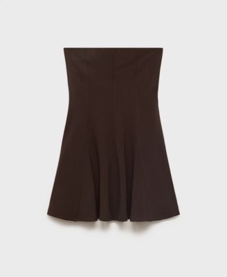 Women's Short Pleated Strapless Dress