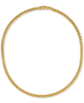 Men's Venezia Box Link 22" Chain Necklace in 14k Gold-Plated Sterling Silver