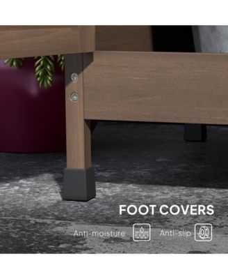 Wooden Potting Bench with Storage, Sink, Water Tap,