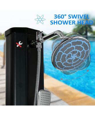 Outdoor Solar-Powe Sding Shower with Temperature Adjustment