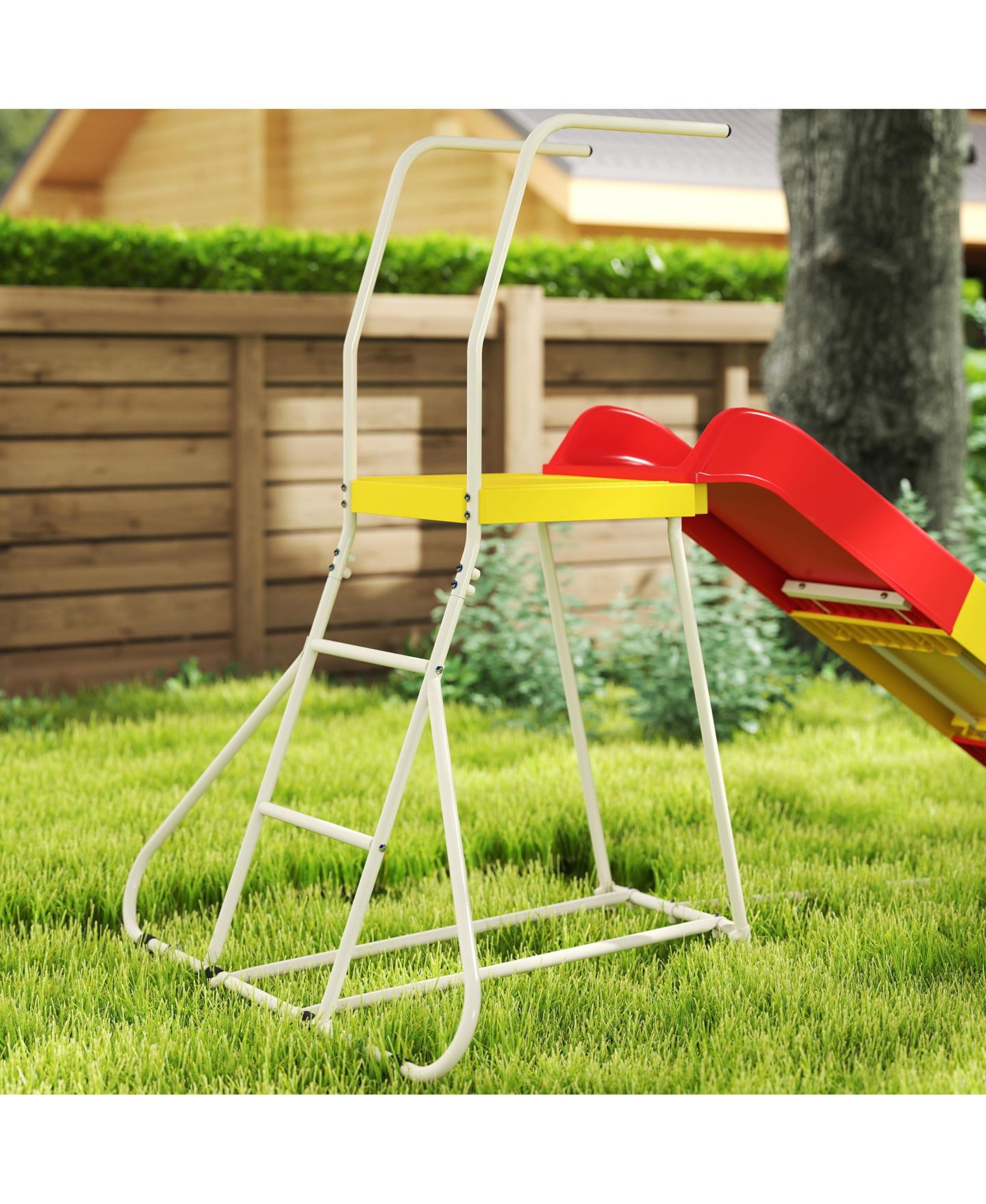 Детская игрушка Qaba 6ft Metal Freestanding Slide, 99 lbs. Capacity, Ages 3-8, цвет: Красный — фото 7