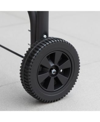 Charcoal BBQ Grill on Wheels 21" Barbecue Smoker W/ Table, Shelf