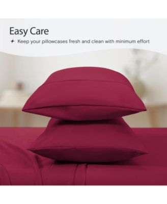 King 2PC Ultra Soft Silky Solid Performance Pillowcase Set