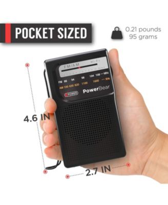 Portable Radio: AM/FM, Long Range, Battery Operated