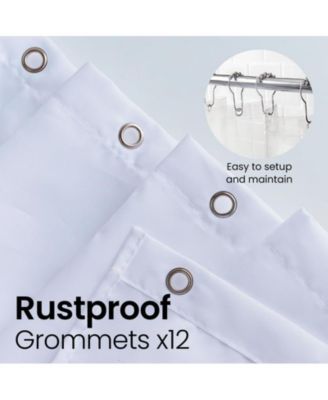 Cloth Fabric Shower Curtain, Heavy Duty Waterproof - 72" W x 72" H White