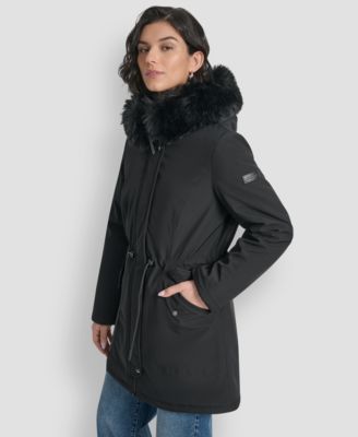 Women's Trim Hooded Anorak Puffer Coat