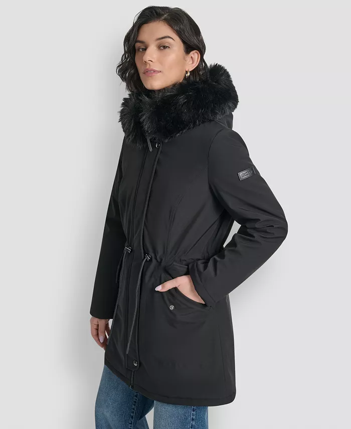 Women's Trim Hooded Anorak Puffer Coat - thumbnail 4