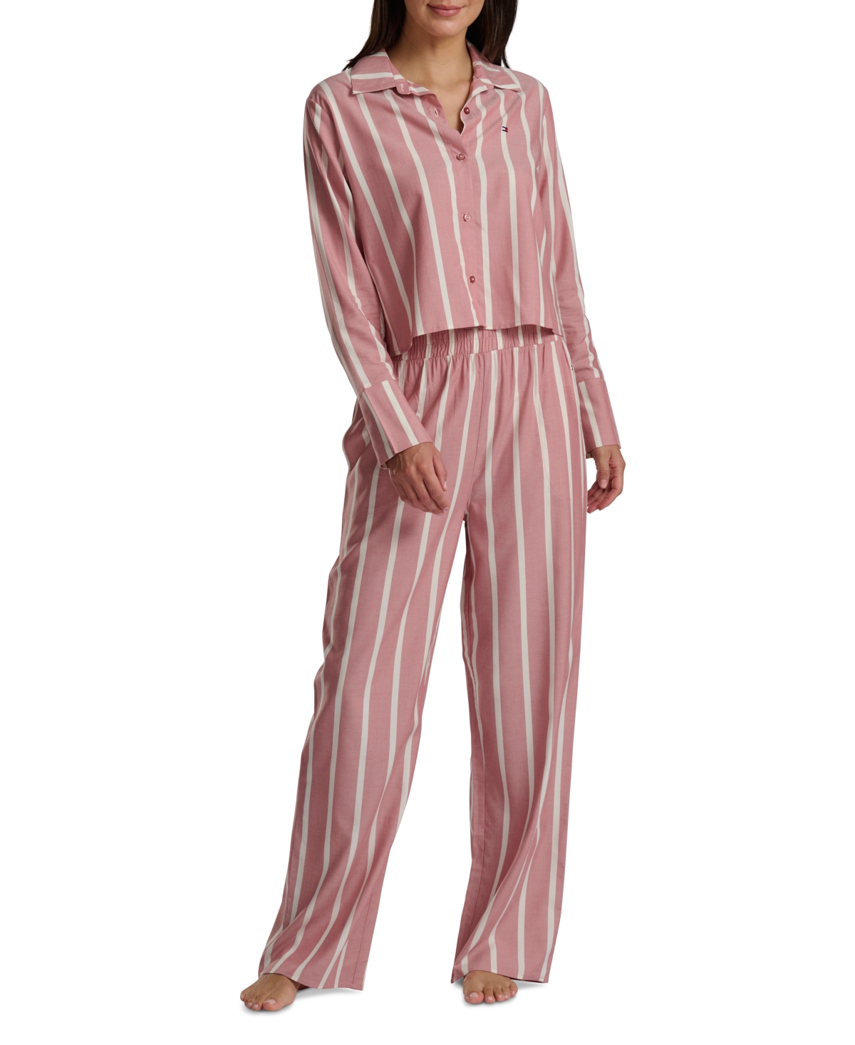 Tommy Hilfiger Women's Long Sleeve Top And High-waist Pant Set In Multi