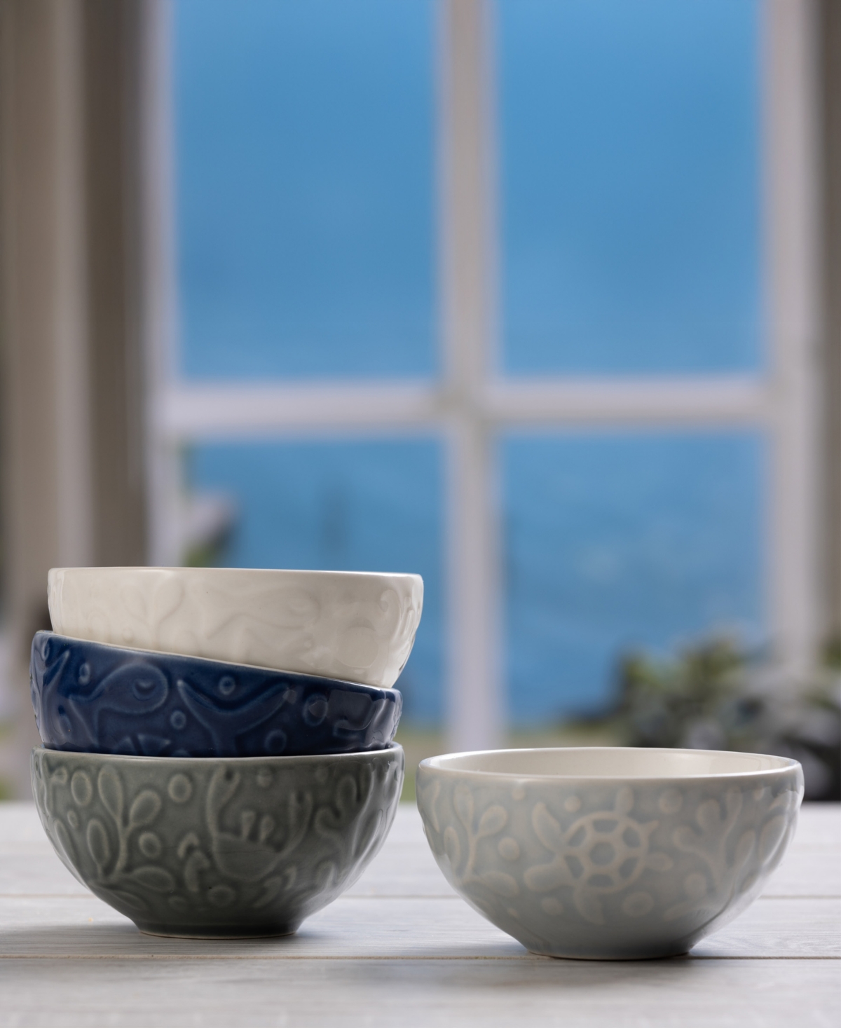 Mason Cash Nautical Food Prep Bowls, Set Of 8 In Multi