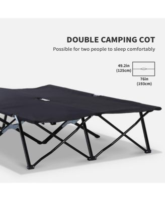 2 Person Folding Camping, Portable Sleeping Cot w/ Carry Bag