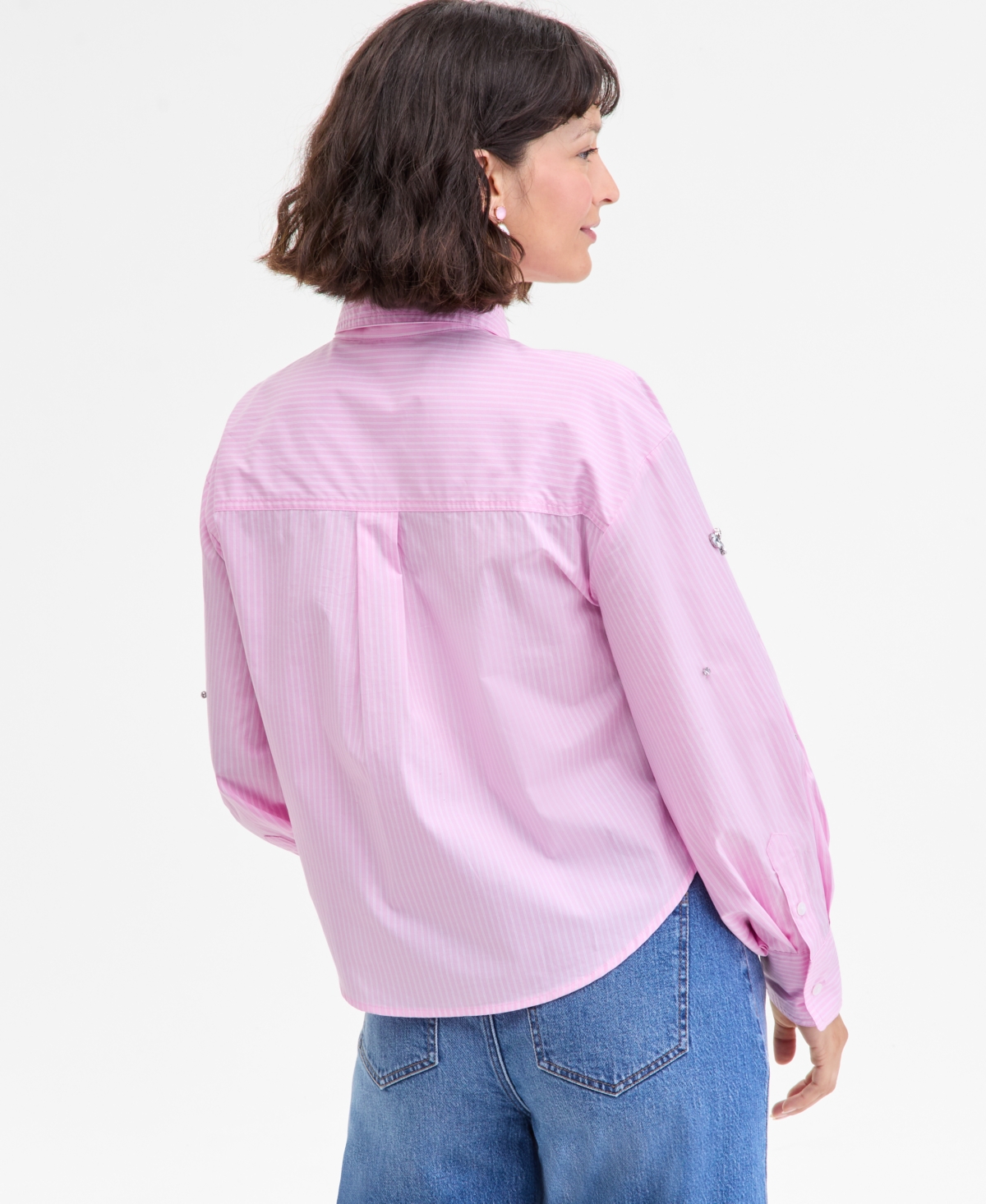 On 34th Women's Embellished Striped Shirt, Macy's Exclusive
