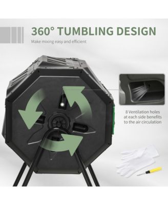 Tumbling Compost Bin Outdoor 360°,