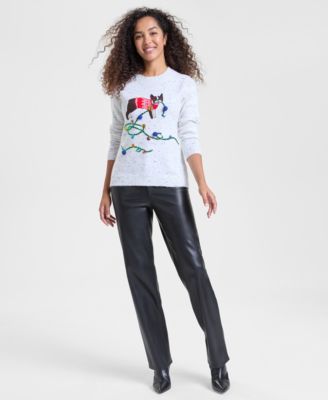 Petite Embellished Dog Sweater, Macy's Exclusive