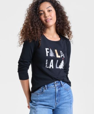 Holiday Lane - Petite Fa La La La Long-Sleeve Tee