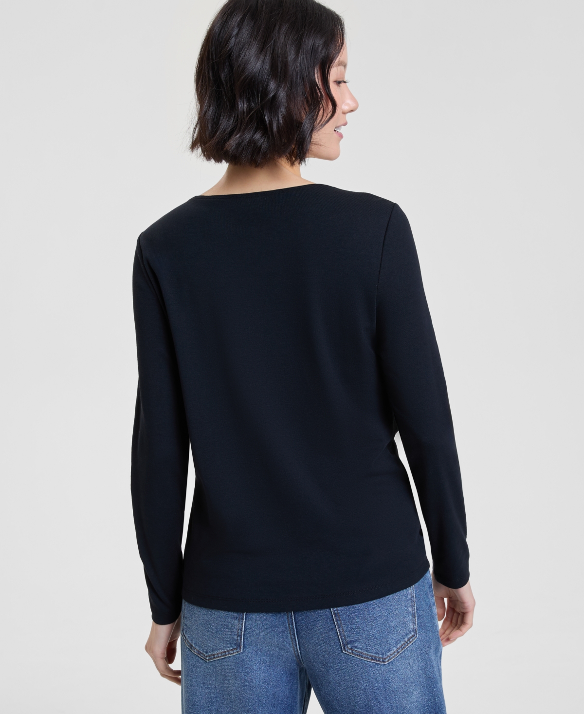 Holiday Lane Women's Festive Trees Long-Sleeve Top, Macy's Exclusive