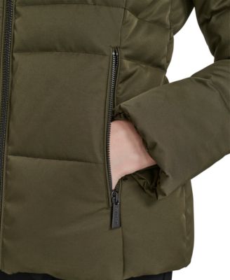 Women's Faux-Fur-Lined Hooded Puffer Coat