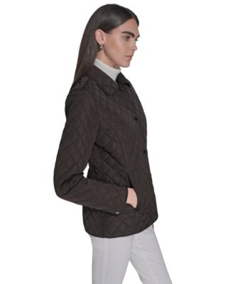 Womens Collared Quilted Coat