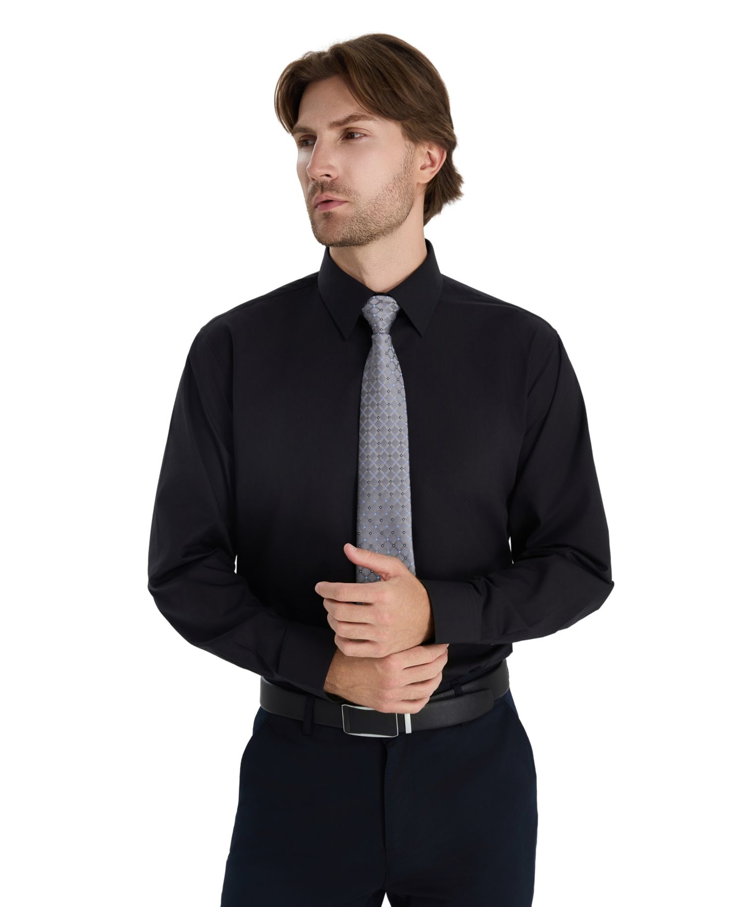 Men's Regular Fit Solid Dress Shirt