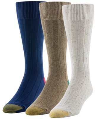 Gold Toe - Men's 3-Pack Holiday Hampton Reinforced Toe Crew Socks
