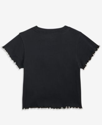 Girls 7-16 Lettuce-Edge Cotton Bow T-Shirt