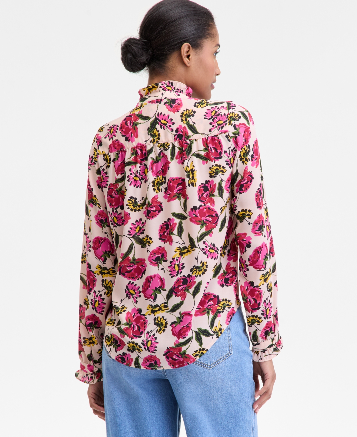 On 34th Women's Ruffle-Trim Split-Neck Blouse, Macy's Exclusive