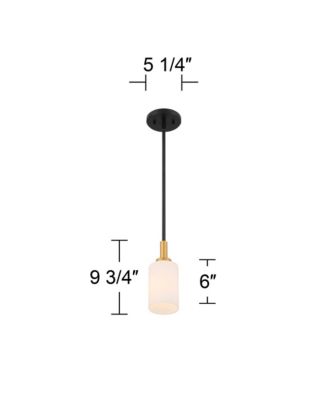 Prue Black Soft Gold Mini Pendant 5 1/4" Wide Modern White Cylinder Shade Fixture for Dining Room House Home Foyer Kitchen Entryway Bedroom Living - Possini Euro Design