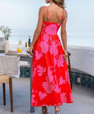 Women's Soft Side Floral Maxi Beach Dress