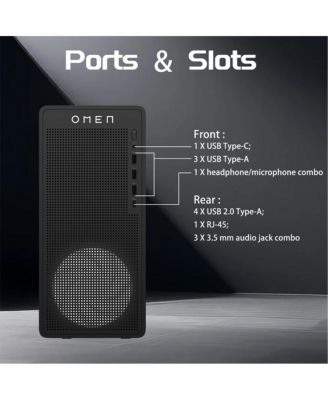 Omen 16L Gaming Tower Desktop Intel Core i7 14700F 8GB RAM NVIDIA GeForce RTX 5060 Ti 512GB SSD Storage Windows 11 Home - Black