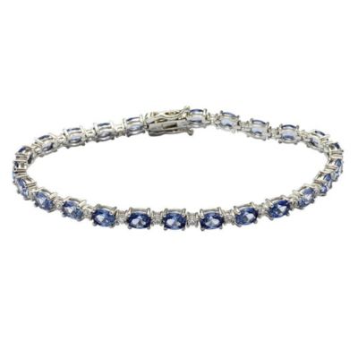 Suzy Levian   Oval Cut Sapphire Tennis Bracelet