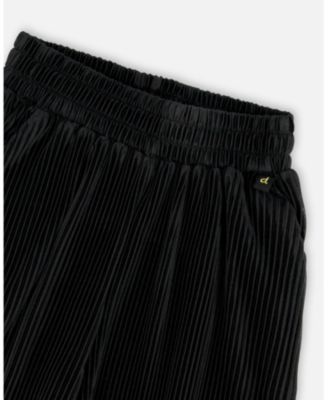 Girl Wide Leg Pleated Pants Black - Toddler|Child