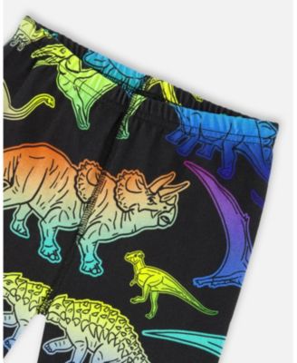 Baby Boy Two-Piece Cotton Pajama Set Black Dinosaur Print - Baby