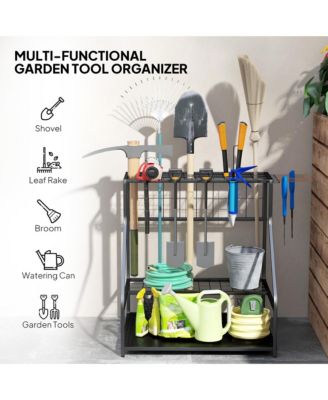 Garden Tool Organizer for Garage, 3 Tier Yard Tool Holder,