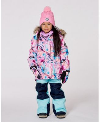 Girl Lined Knit Pompom Hat Pink and Purple and Black - Toddler|Child