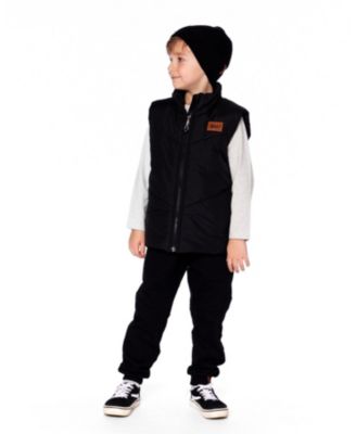 Toddler Boys Quilted Mid-Season Sleeveless Vest Black - Toddler|Child