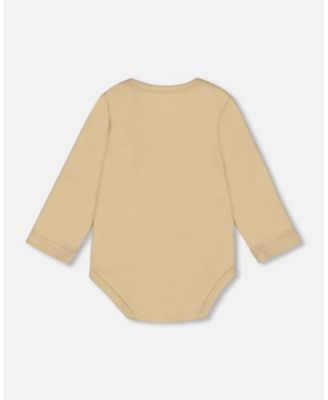 Baby Boy Cotton Onesie Light Caramel - Baby